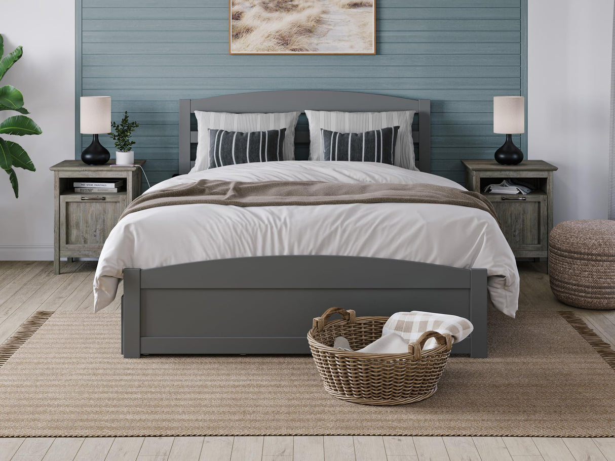 AFI, Warren Queen Platform Bed with Matching Footboard & Twin XL Trundle, Grey AFI