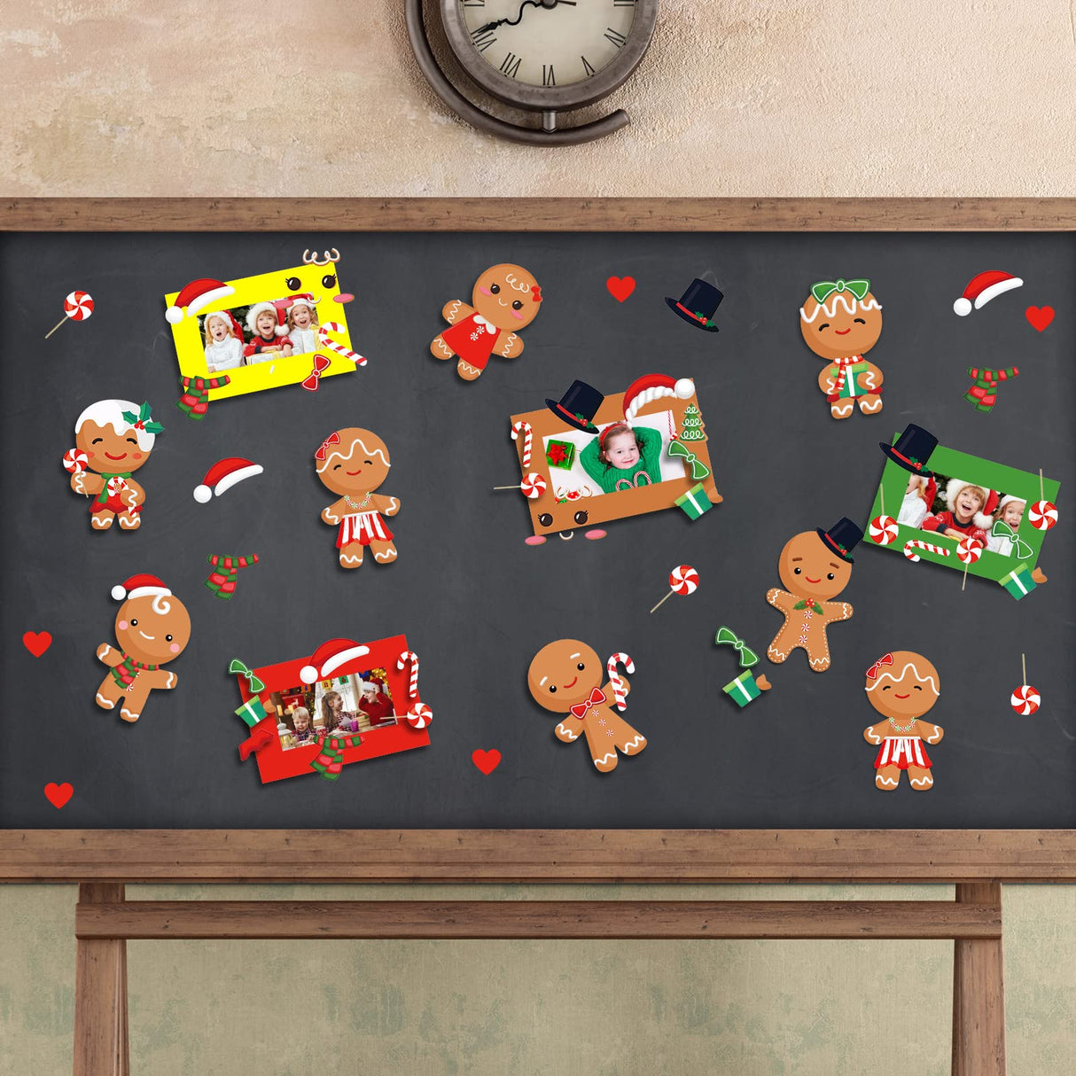 Yinder 48 Pcs Christmas Craft Kit Bulk Christmas DIY Arts and Crafts Tree Ornament Kit Make Your Own Xmas Tree Ornaments Self Adhesive Sticker Sheets for Xmas Decoration(Gingerbread Man) Yinder