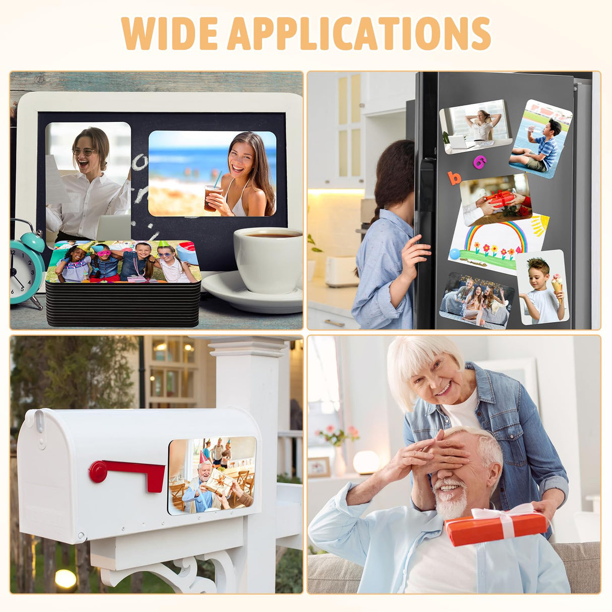 Flutesan 32 Pcs Large Sublimation Magnet Blanks Personalized Refrigerator Sublimation Blanks Include 16 Rectangle Blanks 16 Fridge Magnets for Office Kitchen Microwave Car Wall Decoration (5 x 7 Inch) Flutesan