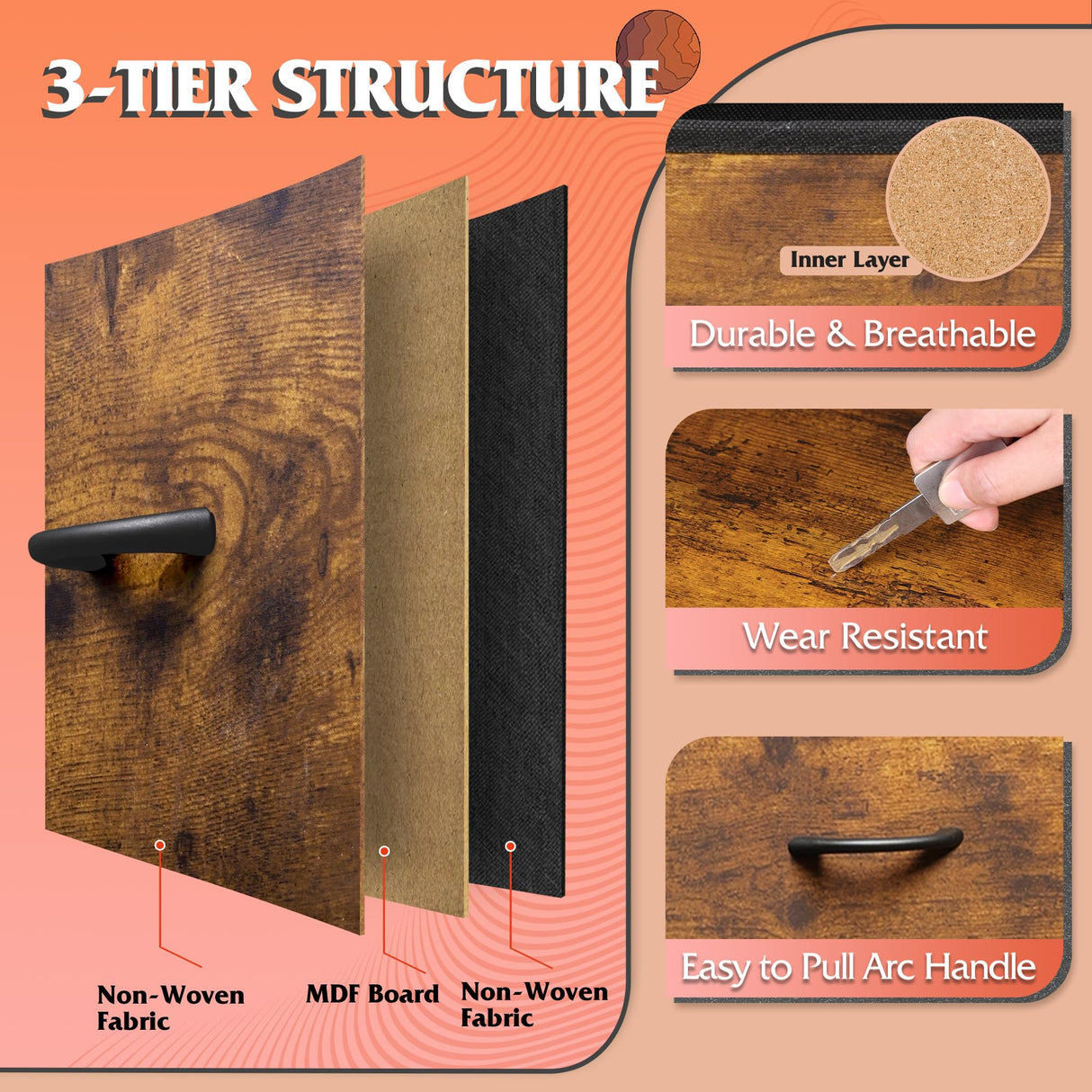 WLIVE 12 Drawer Dresser for Bedroom, Dresser TV Stand for 65, 70, 75 inch TV with Led Lights & Charging Station, Wide Chest of Drawers with Open Shelves, Fabric Dressers for Living Room, Rustic Brown WLIVE