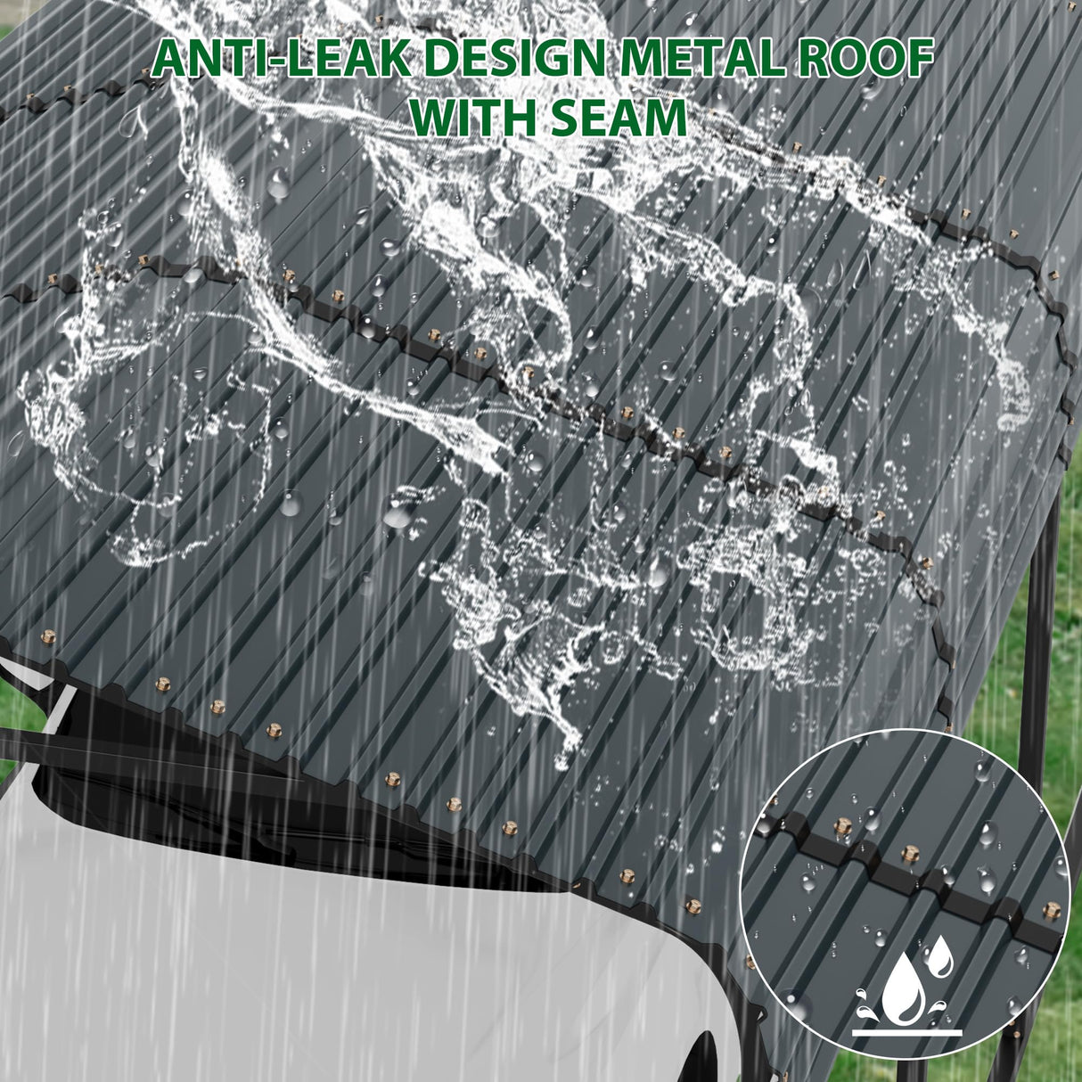 Hipicute 12' x 20' x 8.5' Heavy Duty Metal Carport with Galvanized Steel Roof, Steel Carport Kits Outdoor with Metal Roof, Galvanized Car Shelter for Tractors, Pickup, Boat, Car Hipicute