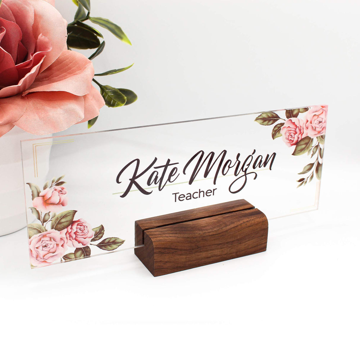 Personalized Desk Name Plate Plaque | Unique Gift | Wood Holder | Office Decor | Teacher Name Plate | Sign | Artswave ARTSWAVE