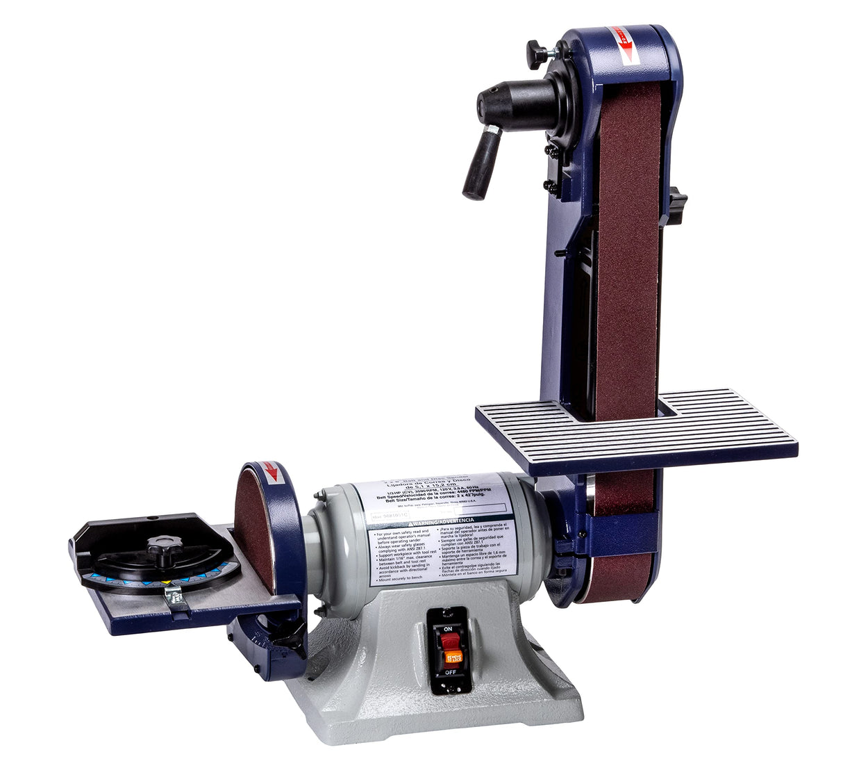 PALMGREN 9681061-2" x 42" Belt, 6" Disc Combination Finishing Machine 1/3 HP Palmgren