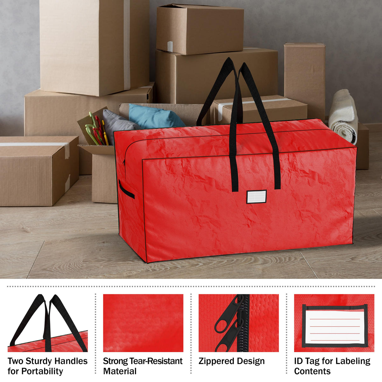 Christmas Tree Storage Bags-Set of 2-For 7.5-16 Ft Artificial Trees-Protect Holiday Decora Elf Stor