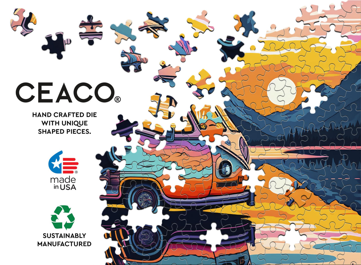 Ceaco - Glow in The Dark - Colorful Camping Glow - 750 Piece Jigsaw Puzzle Ceaco