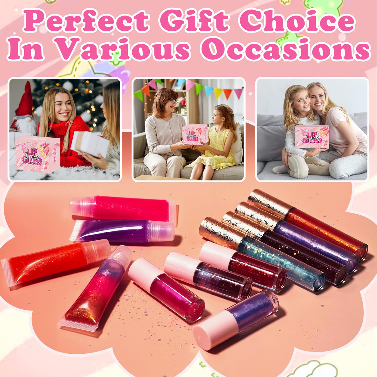 BRIPATI DIY Lip Gloss Making Kit, 46PCS DIY Lip Gloss Kit to Make Your Own Lip Gloss, Moisturizing Lip Glaze Handmade Set, Beginner Lip Gloss Kit, Lip Gloss Making Supplies Set for Women Girls BRIPATI