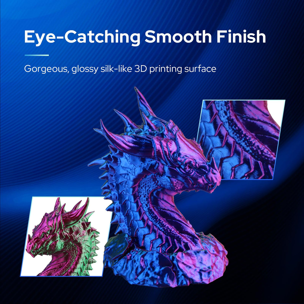 2024 New Tri-Color Filament, 3D Printer Filament pla Filament 1.75mm Rainbow Pla Silk Green-Red-Blue, 3D Printer with Filament Filament Multi Color, Dimensional Accuracy +/-0.02mm, 2.2lbs/Spool Semdon