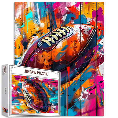 American Football Jigsaw Puzzle,Ball Sports 1000 Pieces Jigsaw Puzzles for Adults,27 x 20 Inches Puzzles ,HD Quality Banksy Graffiti Street Vibrant Puzzle Gift,Family Activity Perfect for Game Night