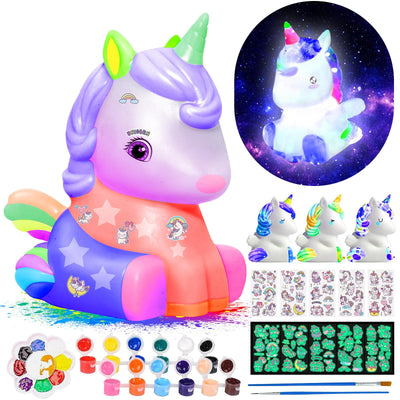 Paint Your Own Unicorn Lamp Kit, Art Supplies & Crafts Kit, DIY Night Light for Kids 6-12, Diamond Set for girl 8-12, Painting Kit for Girls Boys, Toy Child Birthday Gift Ages 3 4 5 6 7 8 9 10 11 12+