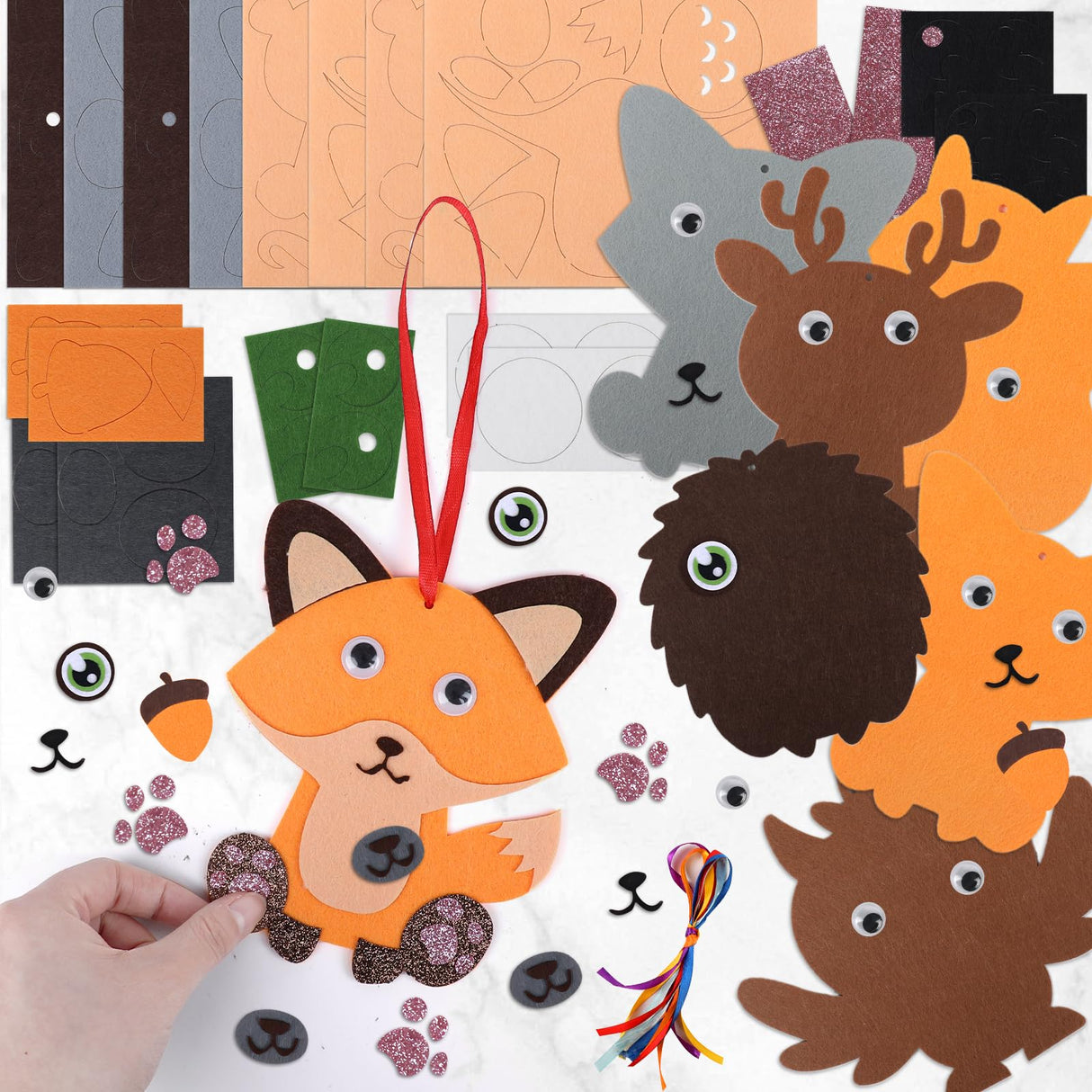 DIYASY 12 Pcs Fall Animal Craft for Kids, Make You Own Animal Foam Stickers Thanksgiving Craft Kits Arts and Crafts DIY Kid Friendly Autumn Decorations Games Party Activities Supplies Age 3-5 4-8 DIYASY