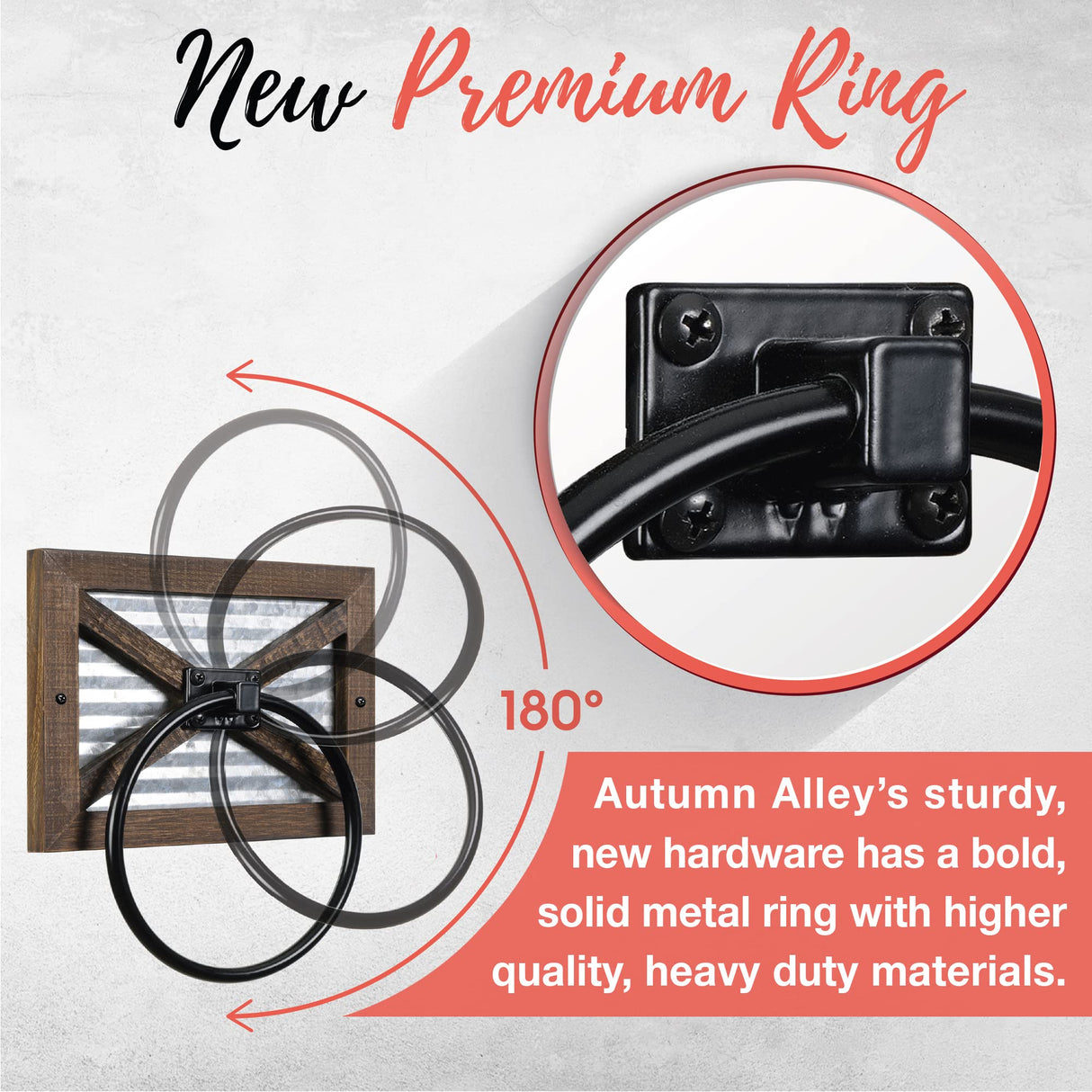 Autumn Alley Farmhouse Toilet Paper Holder and Rustic Towel Holder Set, Wall Mount, Rustic Wall Toilet Paper Holder and Bathroom Hand Towel Holder Decor, Wooden Brown Autumn Alley