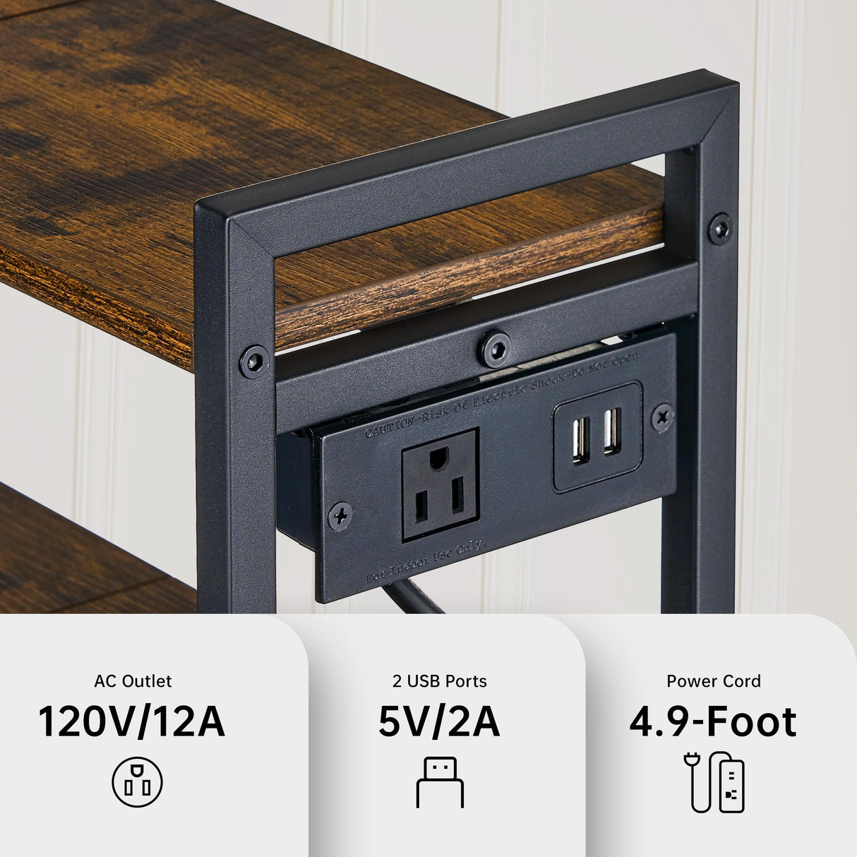 Asgolion Large Printer Stand with Storage, 40" Tall 4 Tier Printer Table with Wheels for Home Office, Printer Cart Beside Desk for Printer, Scanner, Fax, Living Room, Kitchen, Rustic Brown Asgolion