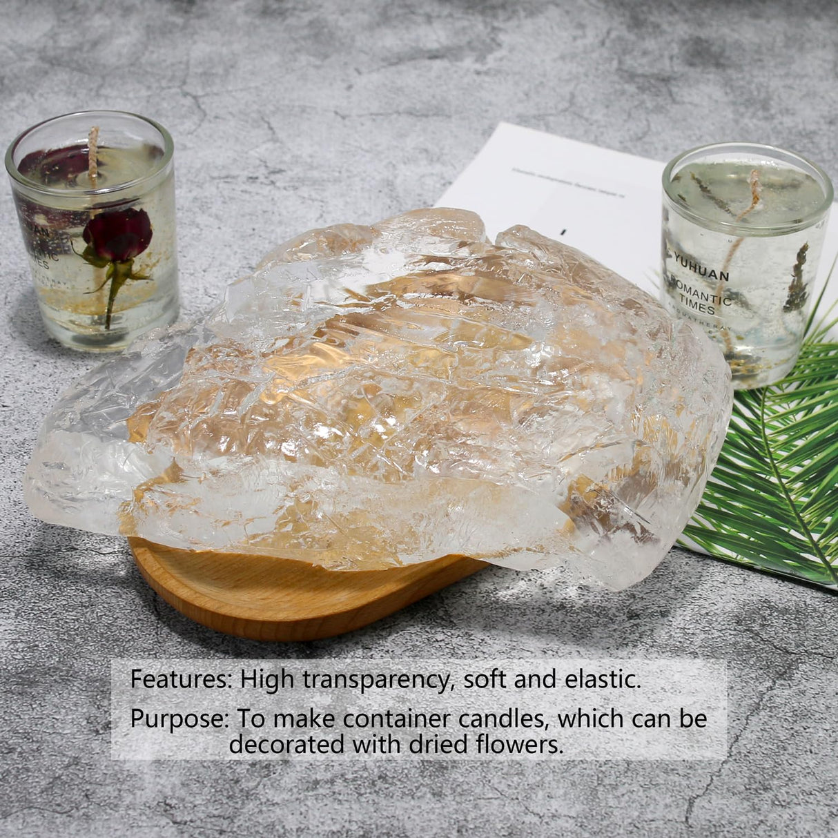 Namzi Jelly Wax Melts, DIY Gel Wax for Candle Making, Gel Candle Wax, Candelilla Wax, Clear Wax for Candle Making, Handmade Material Crystal Gel Candle, Handcraft Scented Wax Candles Supplies, 36 OZ Namzi