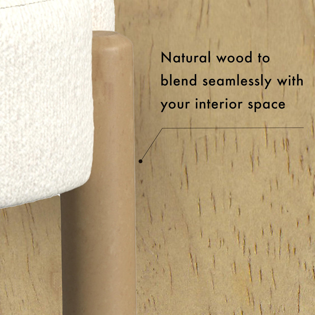 HomePop Luna Modern Round Ottoman Home Décor|Ottoman for Living Room & Bedroom - Cream Boucle HomePop