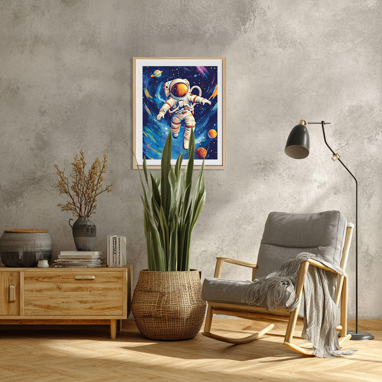 Astronaut Paint by Number, Space Paint by Numbers Kit for Adults, Outer Space Acrylic Painting, Planets Canvas Wall Art, Astronaut Floating Poster for Home Wall Decor - Universe(16x20inch) zouewit