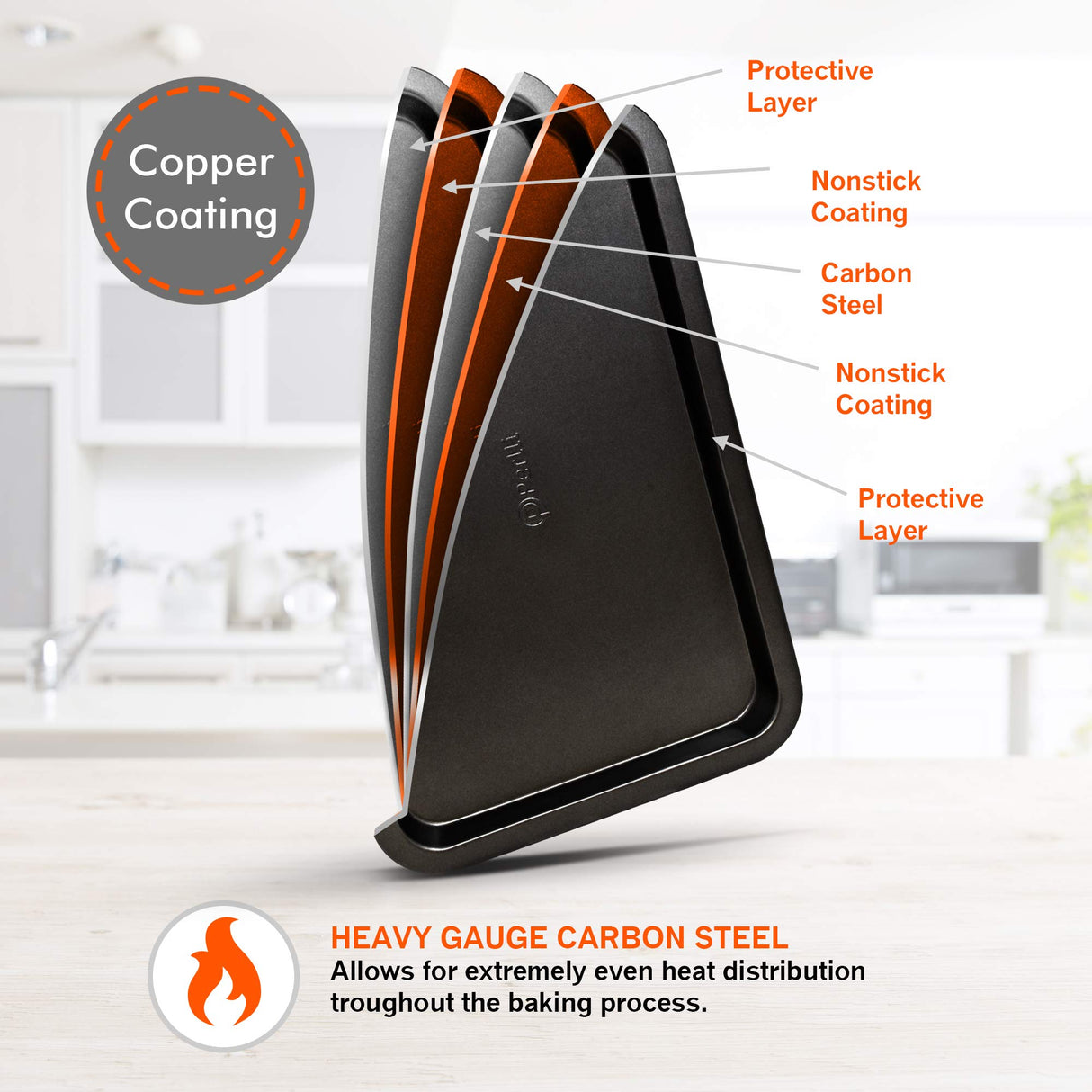 Perlli Baking Pan 10 Piece Set Nonstick Carbon Steel Gray Oven Bakeware Kitchen Set, 2 Cookie Sheets, 2 Round Cake Pans, Square Pan, Roasting Pan, Loaf Pan, Crisp Pan, Pizza Crisper, & Muffin Pan PERLLI