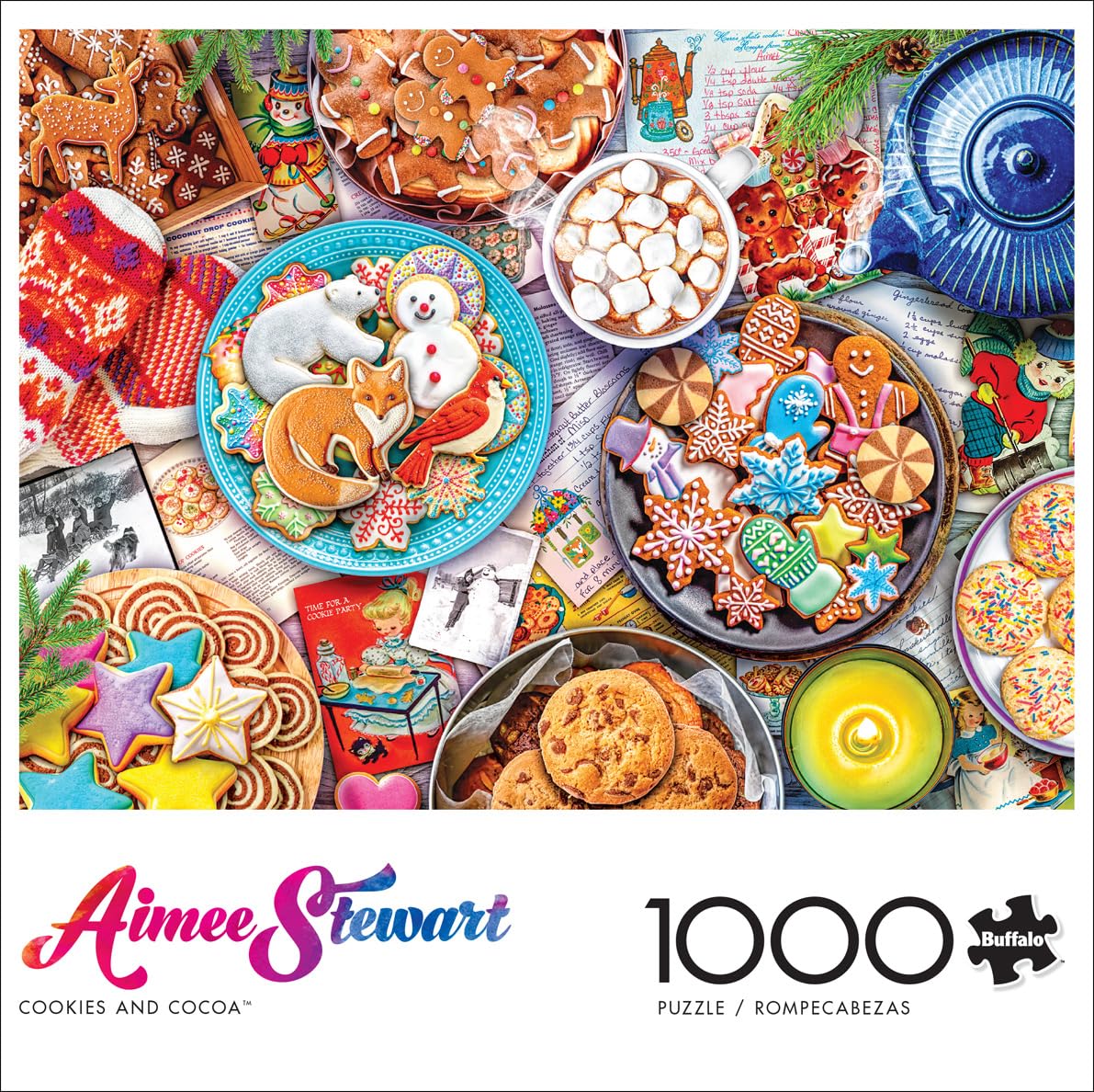 Buffalo Games - Aimee Stewart - Cookies and Cocoa - 1000 Piece Jigsaw Puzzle for Adults Challenging Puzzle Perfect for Game Nights - 1000 Piece Finished Size is 26.75 x 19.75, Large Buffalo Games
