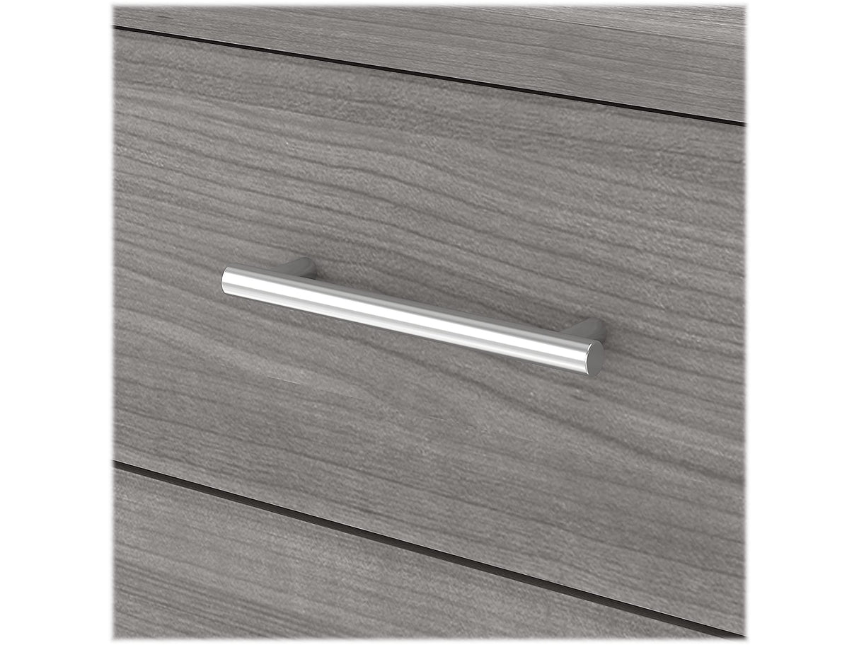 Bush Furniture Somerset 72W 3 Position Sit to Stand L Shaped Desk with Hutch in Platinum Gray Bush Business Furniture