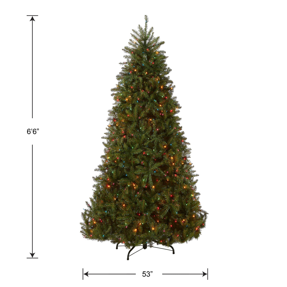 National Tree Company Pre-Lit Artificial Full Christmas Tree, Green, Dunhill Fir, Multicolor Lights, Includes Stand, 6.5 Feet National Tree Company