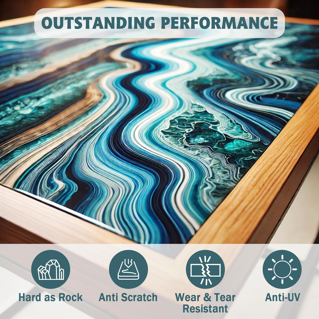 IGaiety 1 Gallon Epoxy Resin, Epoxy Resin Kit, Crystal Clear Resin Kit, No Yellowing Resin Self-Leveling Deep Pour Epoxy Resin High-Glossy Casting Resin Perfect for Crafts, Table Tops(0.5 Gallon x 2) IGaiety