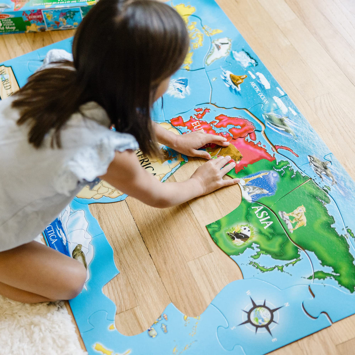 Melissa & Doug World Map Jumbo Jigsaw Floor Puzzle (33 pcs, 2 x 3 feet) Melissa & Doug