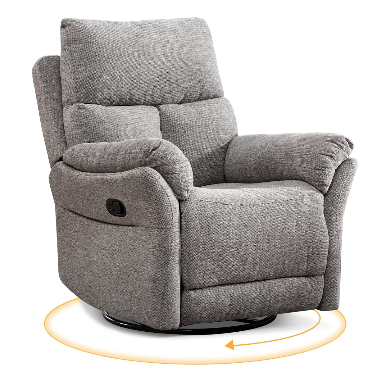 ANJ Swivel Rocker Recliner Nursery Chair, Manual Glider Rocking Recliner Chairs for Adults, Small Recliners for Small Space, 360° Swivel Lazy Boy Recliner Chairs for Living Room, rv, Silver Grey ANJ