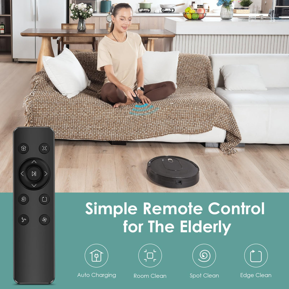 KOZVIX W6+ Robot Vacuum Cleaner,2800Pa Suction,720ml Large Capacity,120 Mins Runtime,Self-Charging Slim Robotic Vacuums,APP/Voice/Remote Control,No Entanglement Suction Port Ideal for Pet (Black) KOZVIX