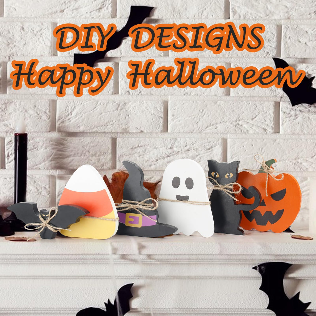 6PCS Halloween Wood Signs, Halloween Tiered Tray Decor, Halloween Decor, Halloween Git For Her, Halloween Day Shelf Personalized Decor, Mantle Decor, Farmhouse Tiered Tray Decor Aiolpy