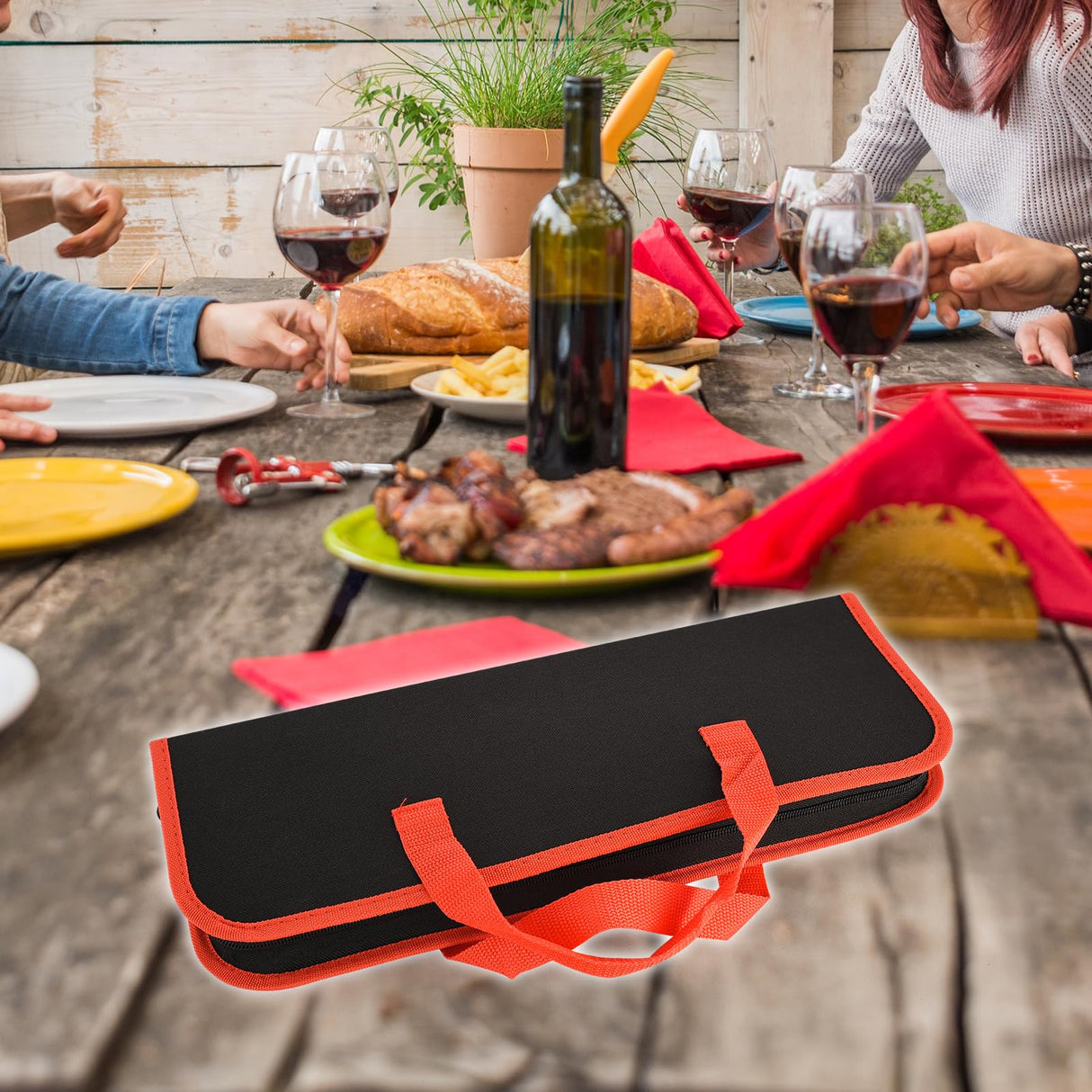 CuCut BBQ Tools Set, Stainless Steel Spatula, Fork & Tongs with with Portable Bag, Essential Accessories for Barbecue & Grill, Grilling Cooking Gifts for Men Dad - JJ19627 CuCut