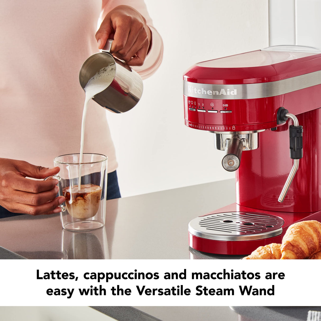 KitchenAid Metal Semi-Automatic Espresso Machine - KES6503, Empire Red, 1.4 Liters KitchenAid