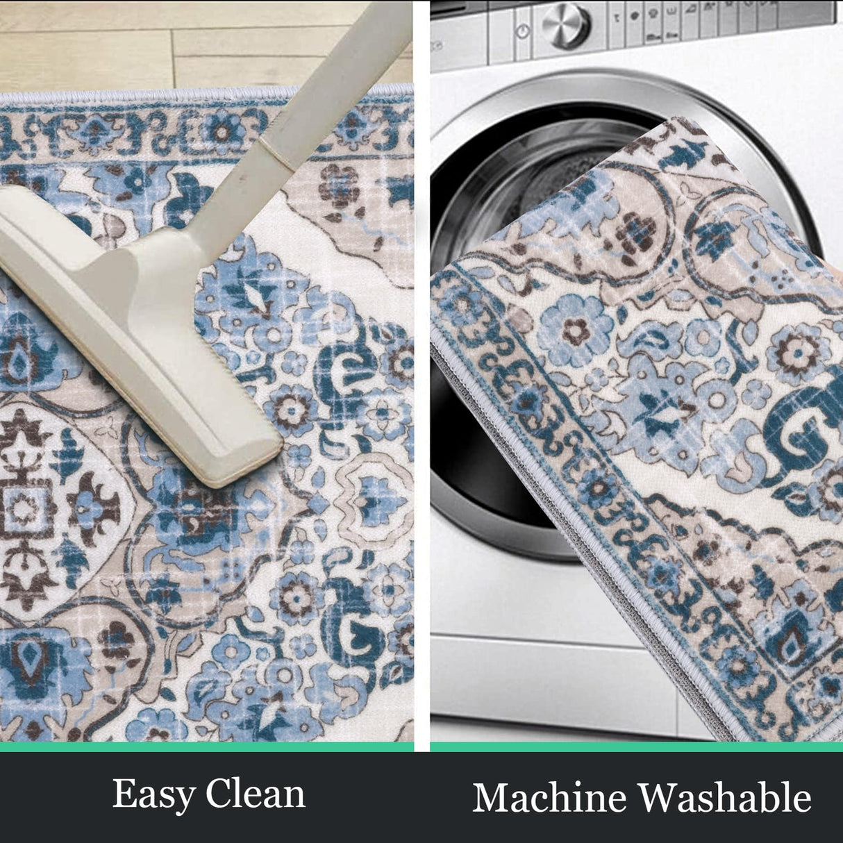 HEBE Farmhouse Kitchen Rugs Sets of 3 Non Slip Washable Boho Kitchen Rugs and Mats for Floor Kitchen Runner Rug Floor Carpet for Kitchen, Laundry, Hallways HEBE RUGS