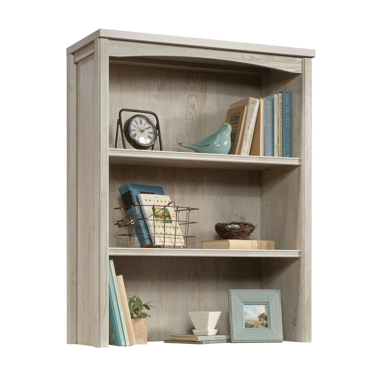Sauder Costa Library Hutch, Chalked Chestnut finish Sauder
