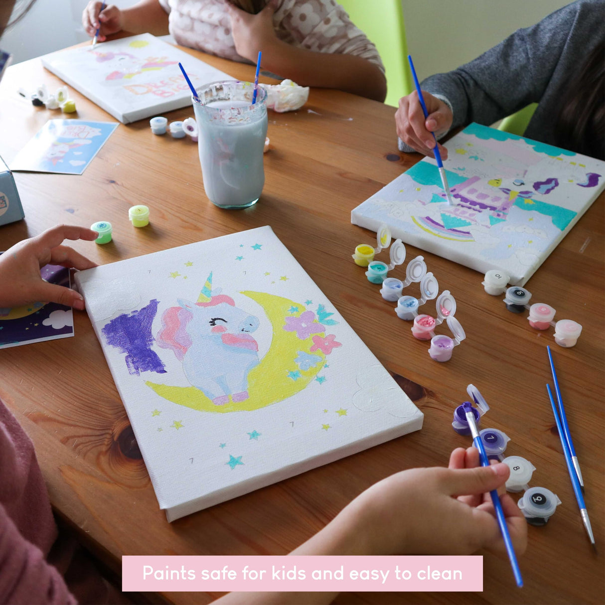 BONNYCO Paint by Numbers Kit for Kids Unicorns Pack 3 Canvas Paint by Number Canvas Framed Pre Drawn, Unicorn Gifts for Girls | Arts and Kids Crafts 4-6 8-12, Pintar por Numeros | Unicorn Craft BONNYCO