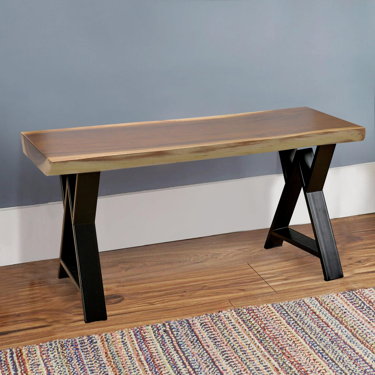 Warmaxx Heavy Duty Solid Metal Furniture Table Legs, 16 inch Height Set of 2 Black DIY Wrought Iron Legs Industrial Live Edge Table Sturdy Legs for Entry Bench Coffee Table End Table Leg with Screws Warmaxx