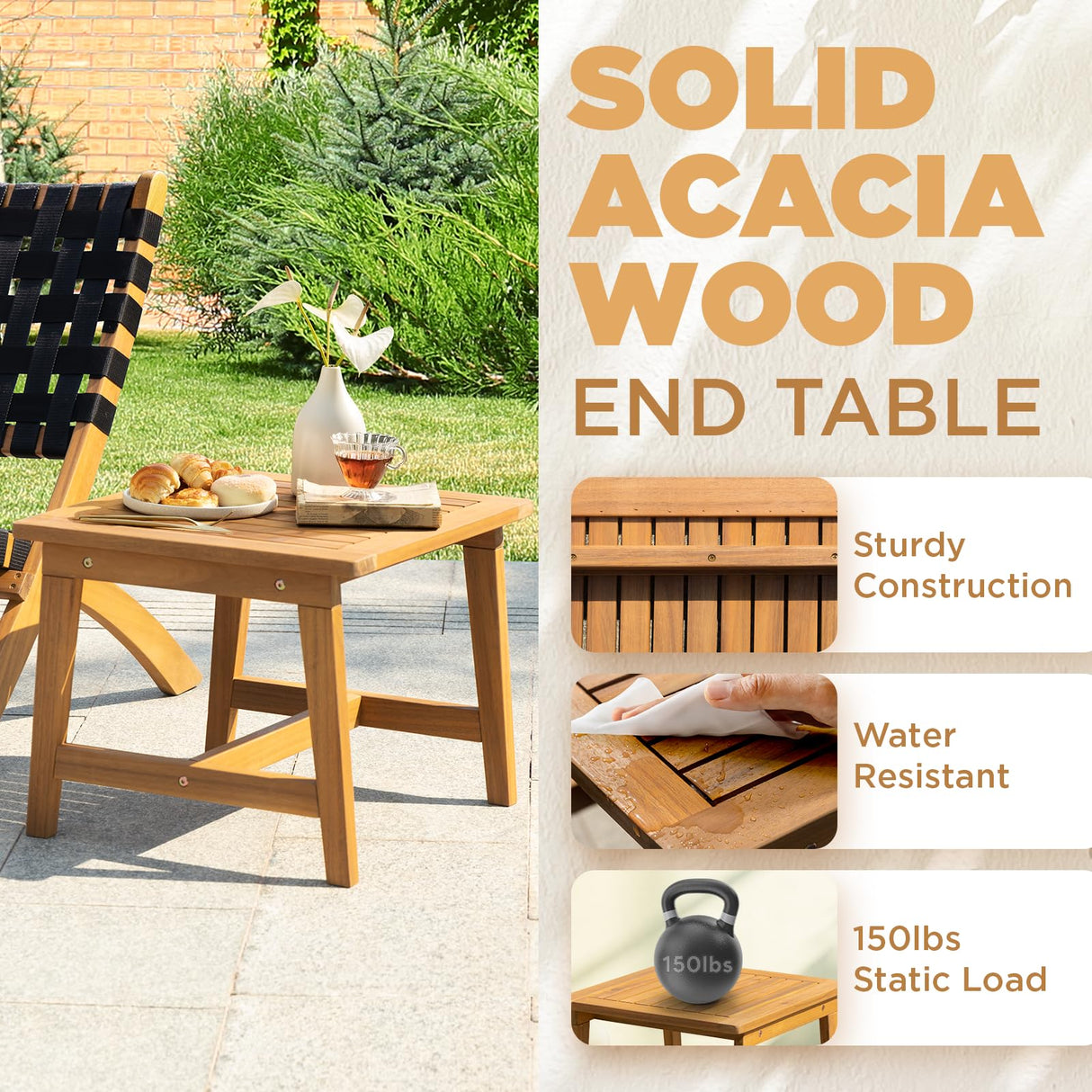 IDZO Design Heavy Duty 400lbs Capacity Patio Bistro Piece with Ottomans Outdoor, Onesize, Foldable Reclining Set 5 IDZO