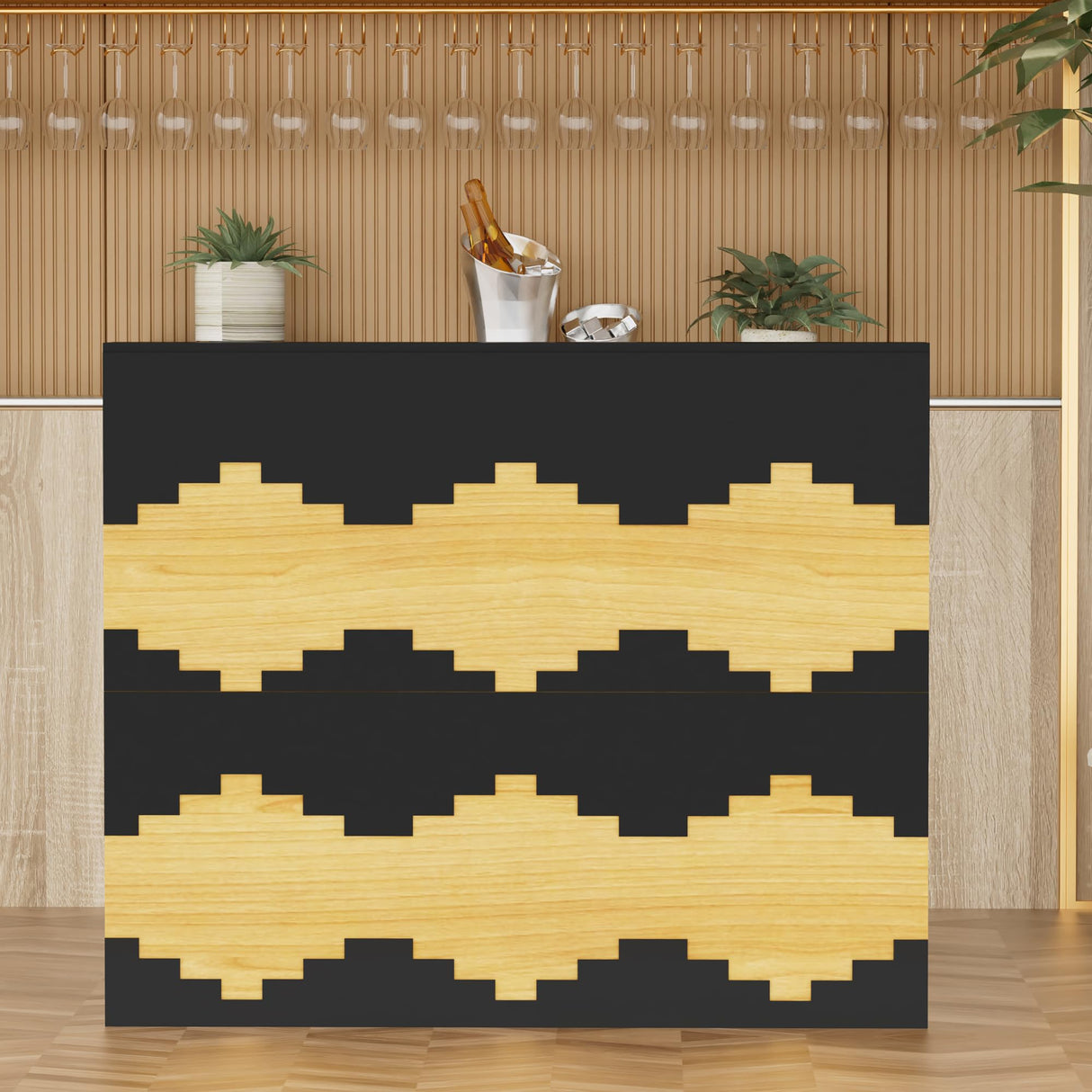 47.2 inches Reception Desk with Counter Modern Front Table Checkout Counter Table Retail Counter for Reception Room,Salon,Office,Store,Shop,Clinic,Lobbies,Retail,Home,Black QUNTTINA