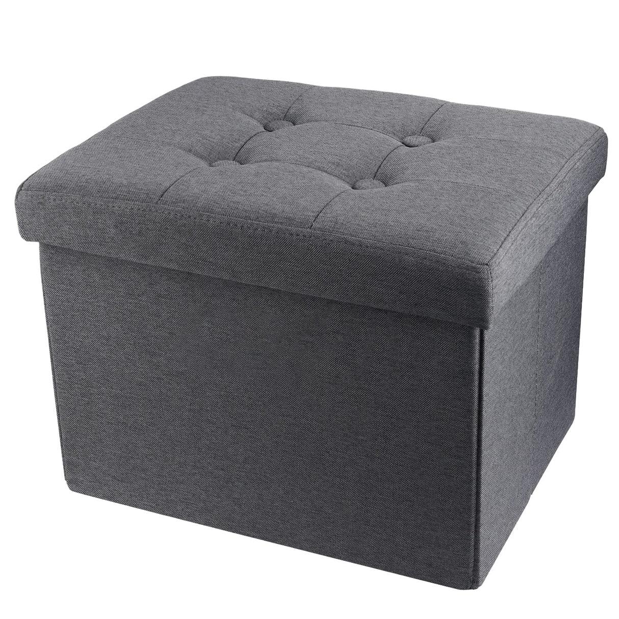 ALASDO Ottoman Storage Ottoman Footrest Stool Small Ottoman with Storage Foldable Ottoman Foot Rest Footstool Bench for Living Room 17x13x13inches Grey ALASDO
