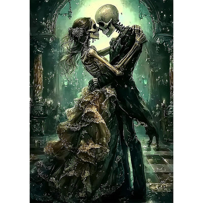 SENQAO Skull Diamond Art Kits for Adults, Halloween Skull Love DIY 5D Diamond Painting Kits Full Drill Diamond Dots Paintings with Diamonds Gem Art and Crafts Home Decor 12x16inch