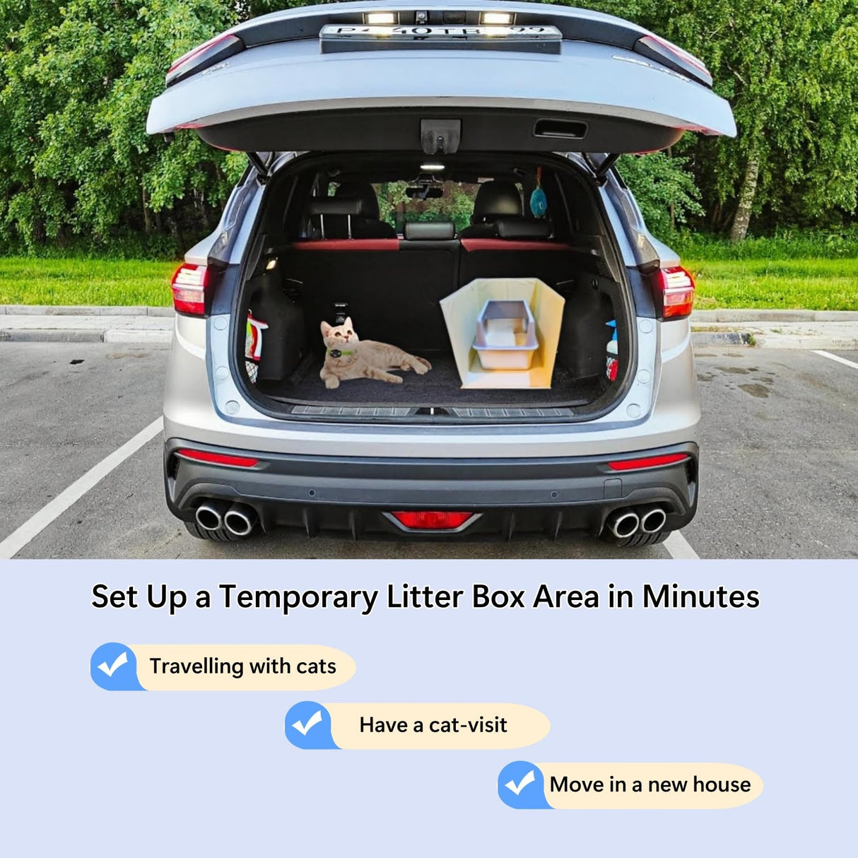 GesomePurrz Extra Large Cat Litter Box Enclosure, Open Top High Side Splash Guard for Litter Box, Waterproof Pee Shield for Cat Litter Boxes Gesomepurrz