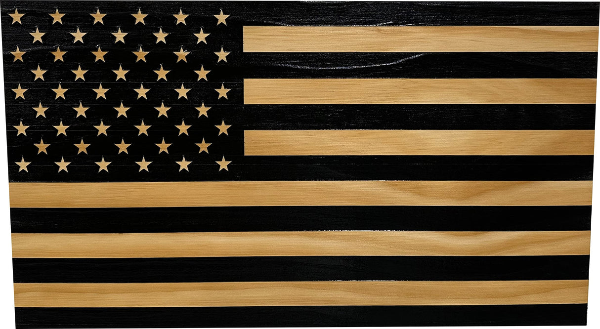 American Flag Concealed Gun Cabinet, Hidden Gun Storage American Flag (Black) Bellewood Designs