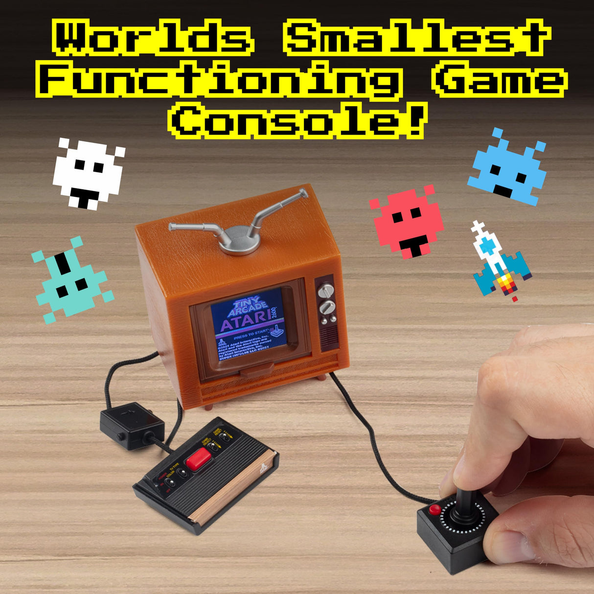 Tiny Arcade Atari 2600 3.5" Mini Retro Game - Playable Console & TV w/ Real Gameplay & Sound-10 Classic Video Games: Pac-Man, Breakout, &More(Ages 8+) Super Impulse