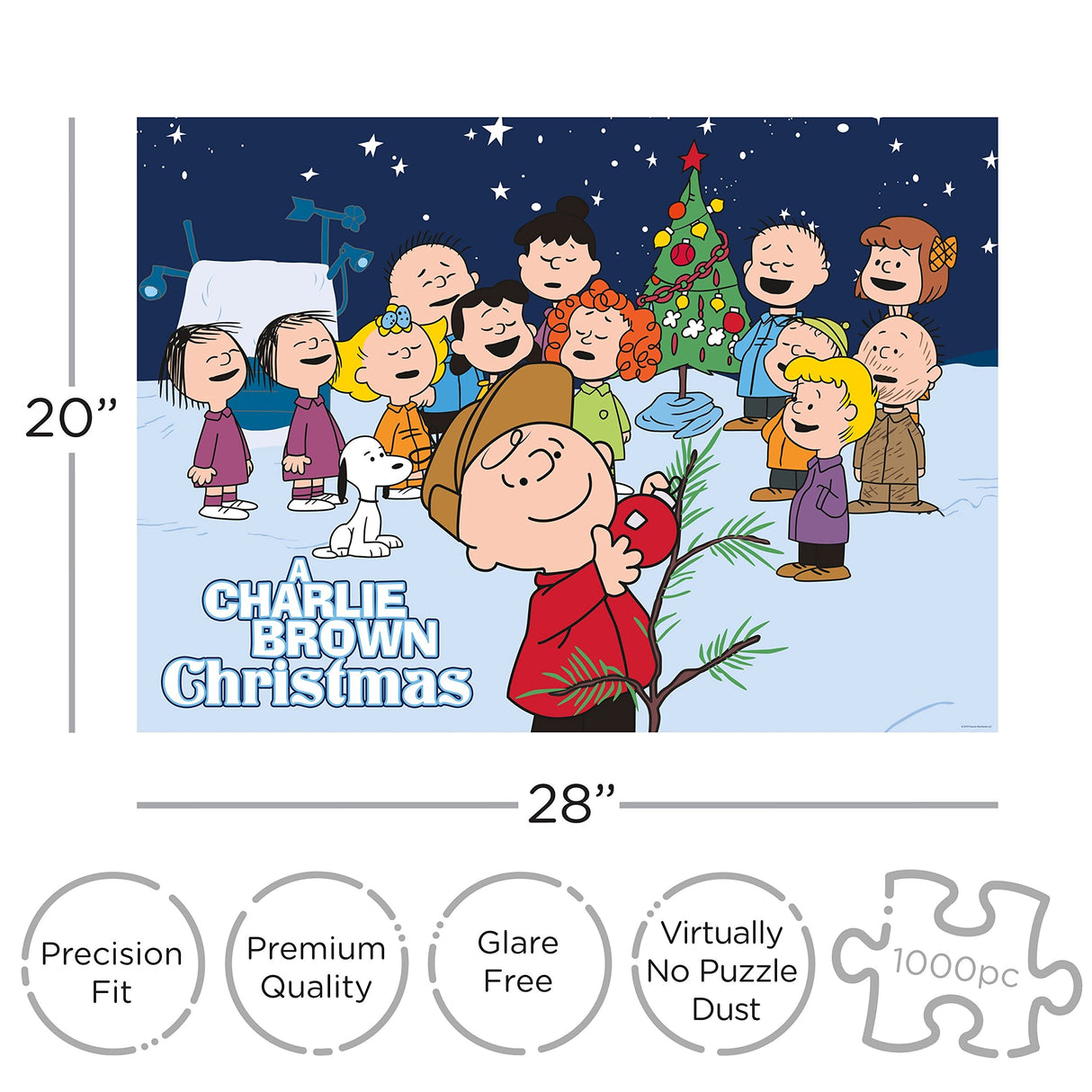 AQUARIUS Peanuts Charlie Brown Puzzle Collage Christmas 1000 Piece Jigsaw Puzzle, A Charlie Brown Christmas AQUARIUS