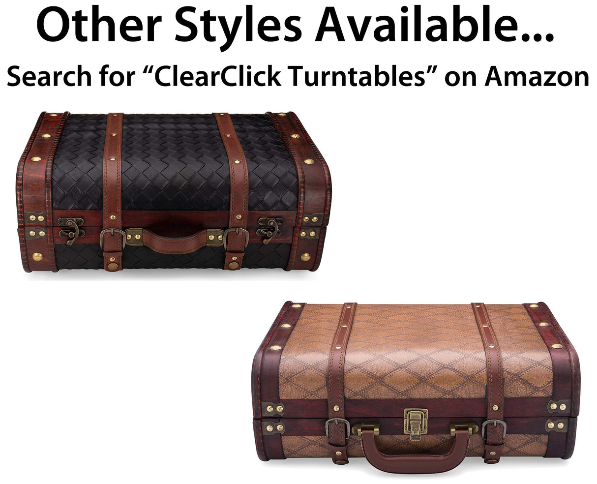 ClearClick Vintage Suitcase Turntable with Bluetooth & USB - Classic Wooden Retro Style ClearClick