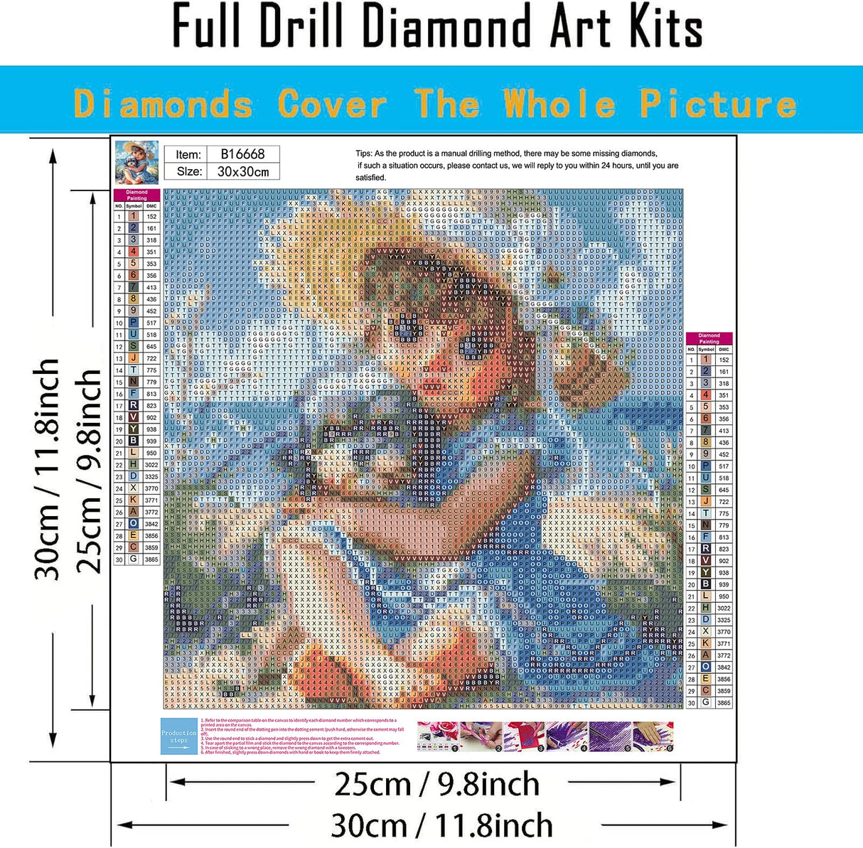 NEGEKFKX 3 Pack Girl Diamond Art Kits for Adults Beginners,Animal Dog Diamond Painting Kits for Adults,5D Full Drill DIY Diamond Dot Gem Art Kit Wall Home Decor Arts Craft 12x12 inch NEGEKFKX