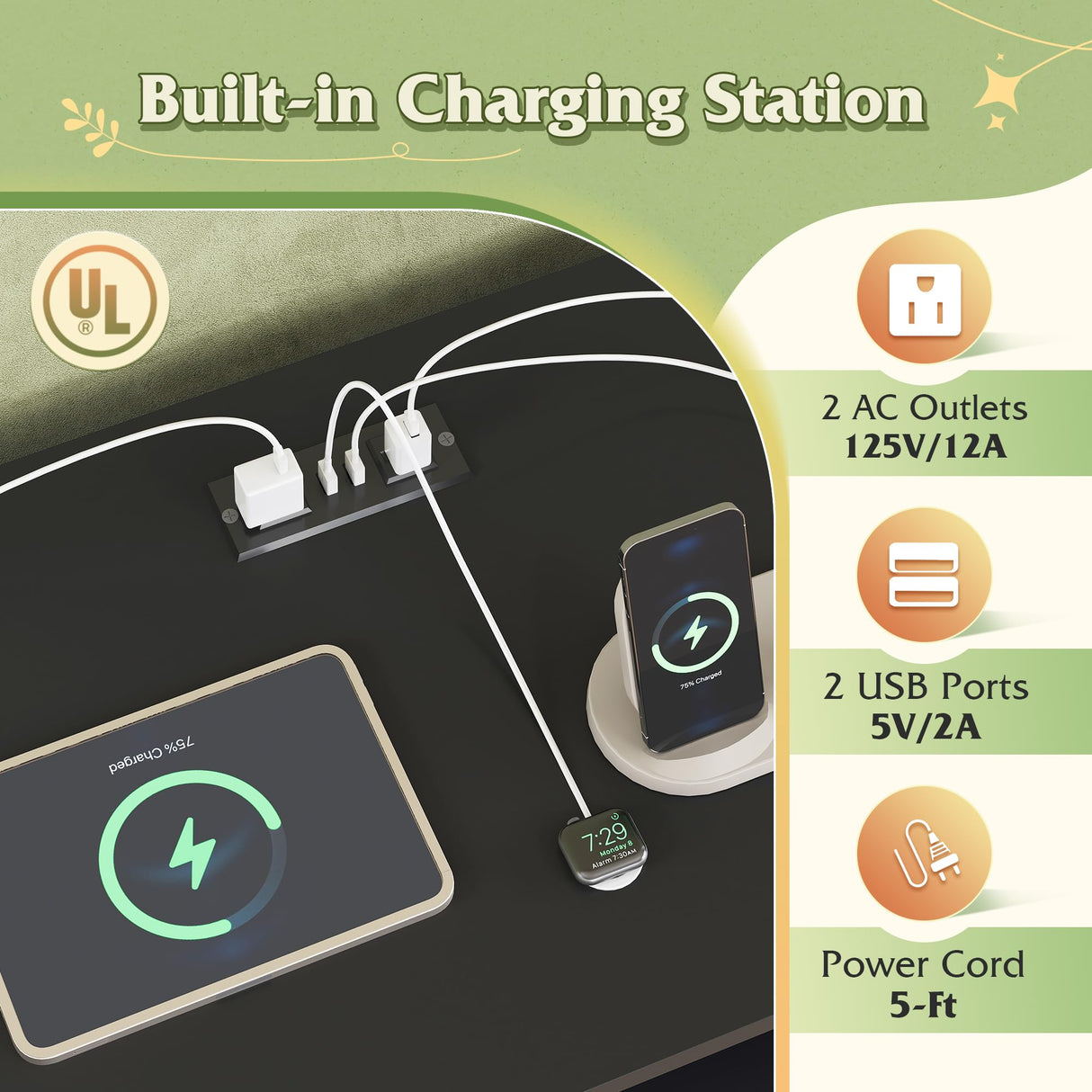 WLIVE 78 Inch Dresser for Bedroom, Large Chest of Drawers Expandable Black Wood Dresser from 5'3" to 6'5'' with Flexible Shelves and Hanging Rack, Led Dressers for Living Room (85'' TV) WLIVE