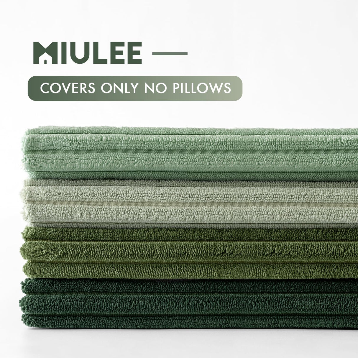 MIULEE Boho Farmhouse Sage Green Throw Pillow Covers 18x18 Inch Set of 4 Mordern Nordic Cushion Covers Soft Corduroy Christmas Home Decor for Couch Bed Sofa Living Room Forest Green MIULEE