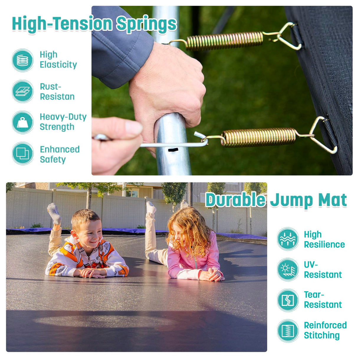 Skywalker Trampolines 9x15 FT Rectangle Trampoline with Safety Net, ASTM-Approved Outdoor Backyard Fun for Kids & Teens Skywalker Trampolines