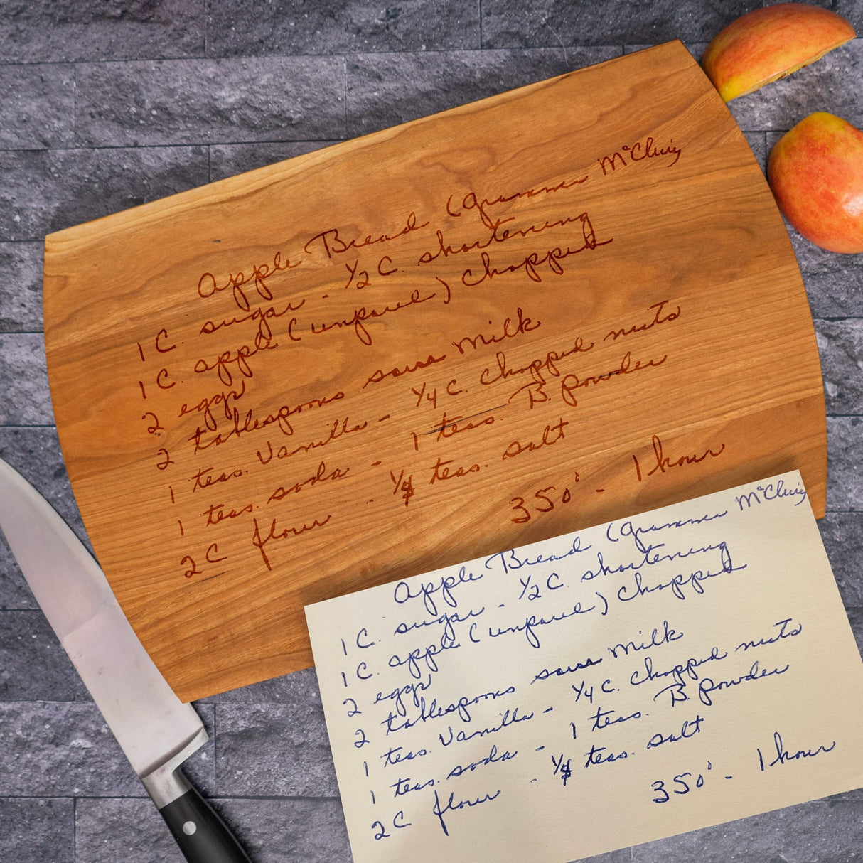 Blue Ridge Mountain Gifts Personalized Laser Engraved Recipe Cutting Board - Wood Cutting Board - Custom Gift for Dad - Great as Wedding Gifts, Blue Ridge Mountain Gifts