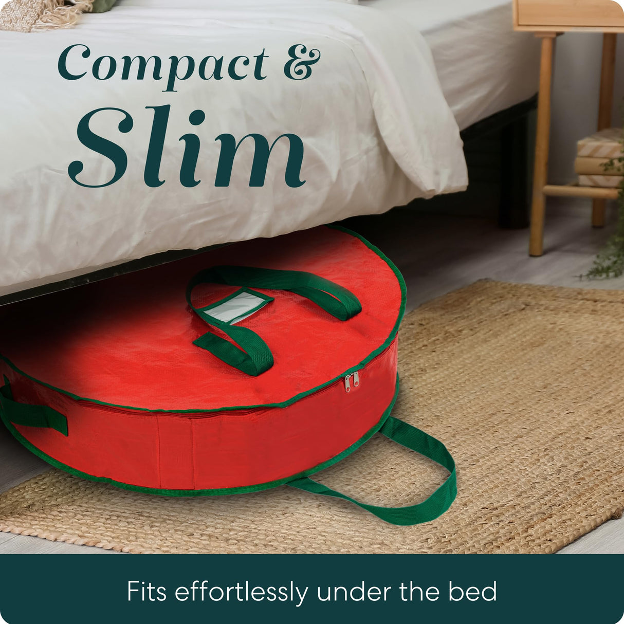 Handy Laundry Christmas Wreath Storage Bag - 2-PACK - Durable, Tarp Material, Zipper, Sturdy Carry Handle, Dust, Pest Protection - Ideal Home, Garage Organization for Holiday Wreath Decorations (36") Handy Laundry