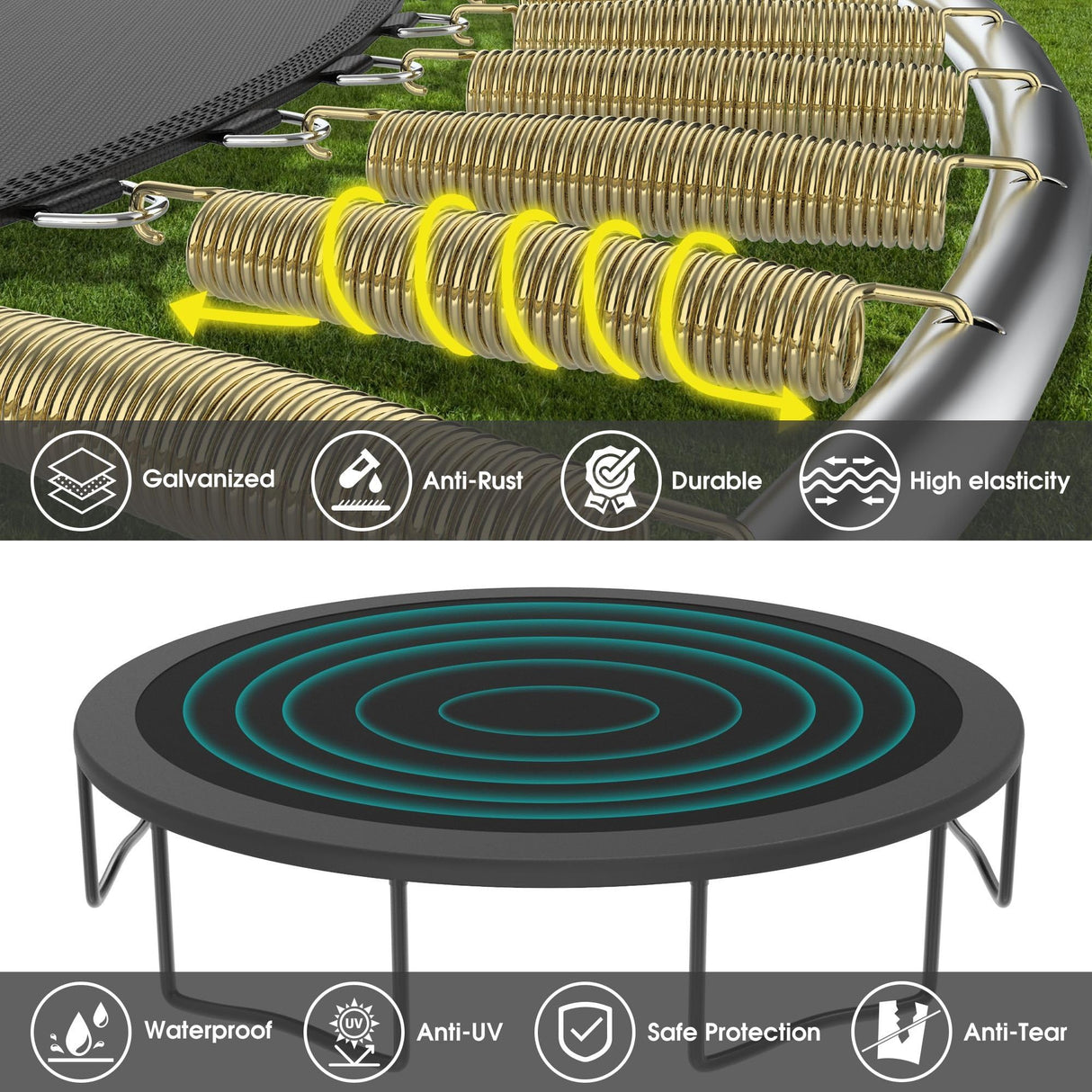 YORIN Tranpoline 14FT, Outdoor Tranpoline for Kids and Adults 1400LBS Tranpoline with Basketball Hoop, Enclosure Net, Back Yard Heavy Duty Recreational Tranpolines, ASTM Approved YORIN
